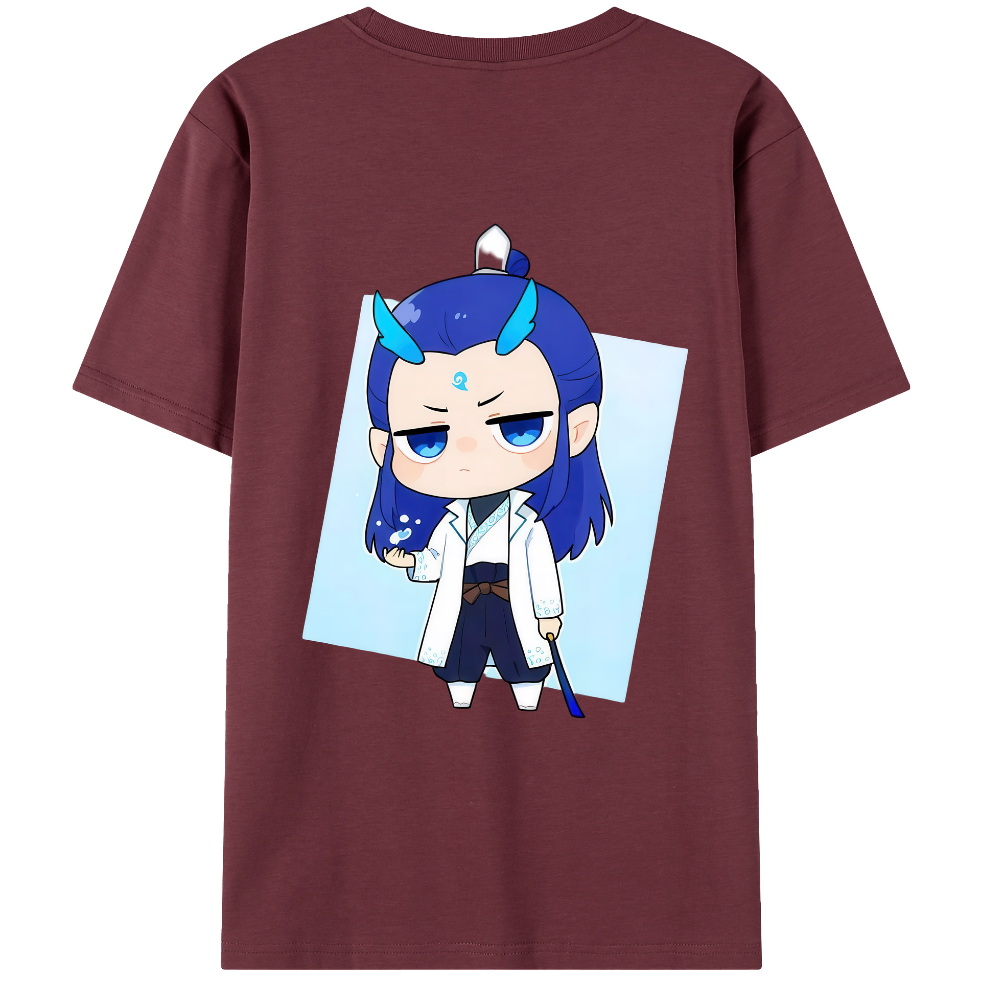 （画像用） Ne Zha 2 ナタ 魔童の大暴れ 綿100％半袖Tシャツ（背面プリント）